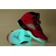 jordan 5 v glow in dark femme rouge