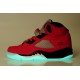 jordan 5 v glow in dark femme rouge