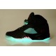 jordan 5 glow in the dark noir rouge femme