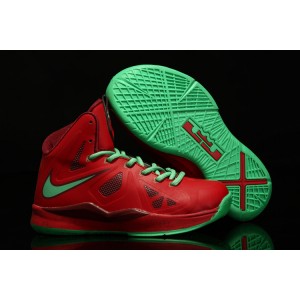 chaussure basket lebron james 10 enfant rouge vert