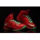 chaussure basket lebron james 10 enfant rouge vert