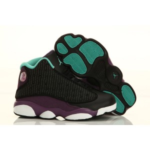 jordan 13 enfants noir violet vert