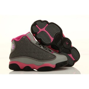 jordan 13 enfant fille gris fusion rose