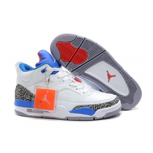 baskiet air jordan son of mars basse blanc bleu ciment