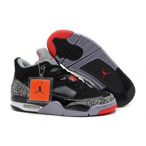 chaussures air jordan son of mars basse noir rouge ciment