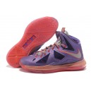 basket lebron james 10 femme violet rouge