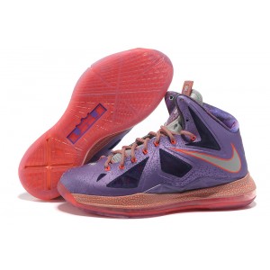 basket lebron james 10 femme violet rouge