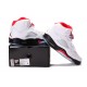 aire jordane 5 retro blanc Fire Red