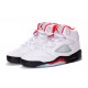 aire jordane 5 retro blanc Fire Red