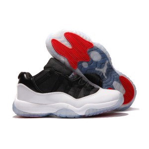 basket jordan 11 basse noir blanc rouge