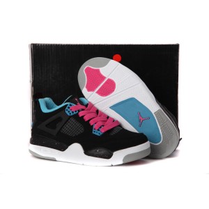 basket jordan 4 enfant noir rose bleu