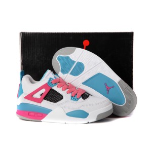 air jordan 4 retro enfants blanc rose bleu