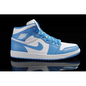 Air Jordan Retro 1 Mid UNC bleu blanc