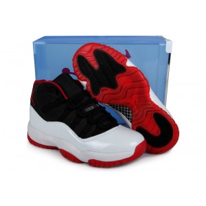 jordan 11 courir blanc noir rouge