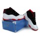 jordan 11 courir blanc noir rouge