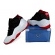 jordan 11 courir blanc noir rouge