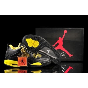 chaussures jordan 4 python noir jaune