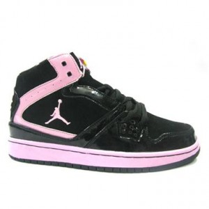 Air Jordan 1 flight pour femme noir rose