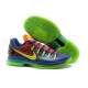 nike kd v elite eybl bleu rouge vert