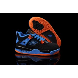 basket jordan 4 enfant noir bleu orange