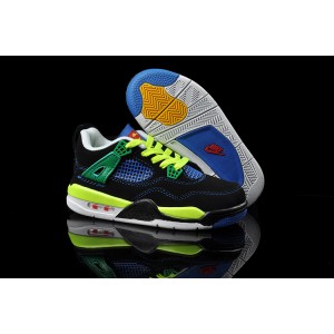 air jordan enfant 4 db noir bleu vert