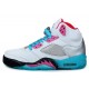 nike air jordan 5 retro blanc rose turquoise