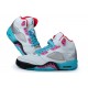 nike air jordan 5 retro blanc rose turquoise