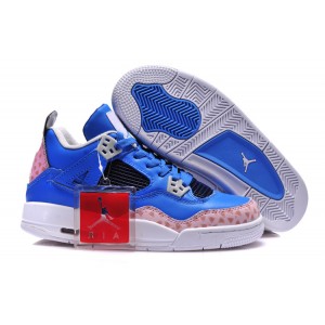 chaussure jordan 4 pour fille bleu royal rose