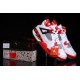 chaussures jordan 4 unc blanc rouge noir