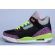 air jordan 3 fille noir violet rouge vert