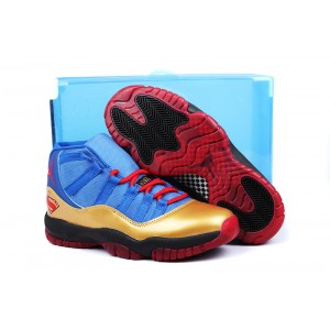 jordan 11 man of steel bleu jaune rouge