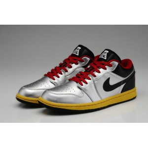 nike jordan I basse argent rouge noir