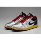 nike jordan I basse argent rouge noir