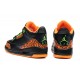 jordan 3 air fille enfant noir orange vert