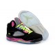 aire jordan 5 pour fille noir rose vert