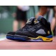 jordan 5 noir Maize bleu
