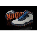 chaussures jordan 10 gris bleu orange