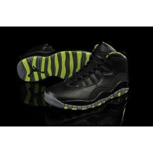 chaussure air jordan 10 noir gris vert