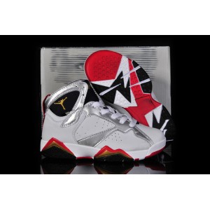 jordan 7 enfant blanc rouge or argent