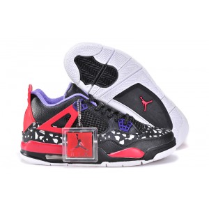 basket jordan IV noir violet rouge