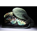 lebron X femme noir vert or