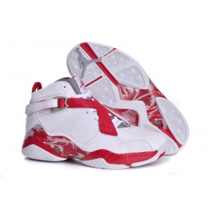 chaussure femme air jordan 8.0 blanc rouge