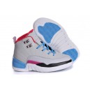 aire jordan 12 pour enfant fille gris bleu