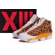 basket jordans femme 13 leopard orange blanc