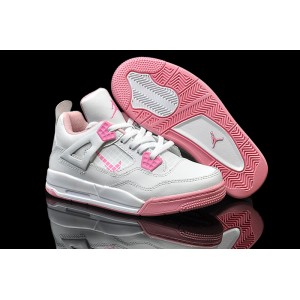 jordan 4 pour enfant blanc rose