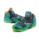 Lebron Akron 11 vert marine orange