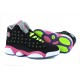 air jordans 13 noir vert rose femme