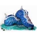 Foamposite 1 Pure Crystal bleu blanc