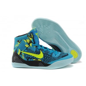 les chaussure kobe 9 bleu jaune noir