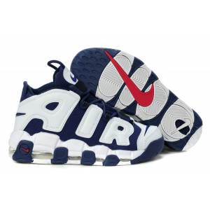 baskets Air More Uptempo marine blanc